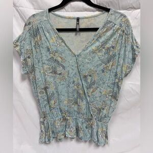 Savannah Floral Blue and Yellow Top